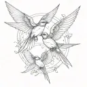 swallows tattoo design idea