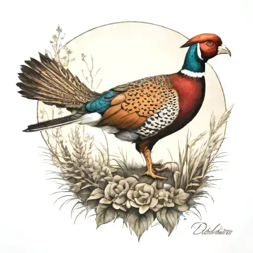 Pheasant and duck  tattoo design idea