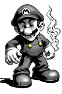 undead super mario tattoo design idea