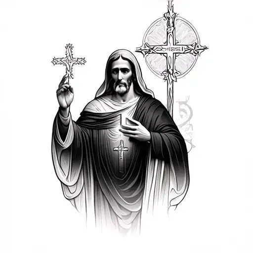 religious figures tattoo design idea