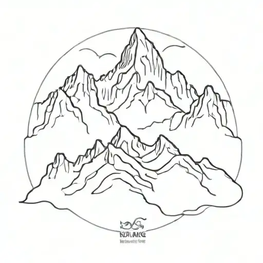 mont Blanc Mountain range tattoo design idea