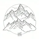 mont Blanc Mountain range tattoo design idea