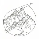 mont Blanc Mountain range tattoo design idea