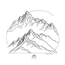 mont Blanc Mountain range tattoo design idea