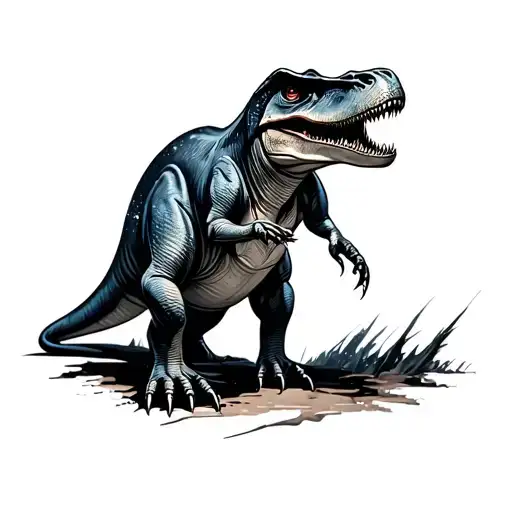 tyrannosaurus milky way galaxy tattoo design idea