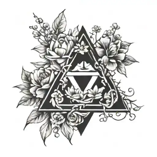 Change delta ∆ symbol with flowers wrapping tattoo design idea