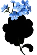 3d scrolling vine with large blue forget-me-nots tattoo design idea