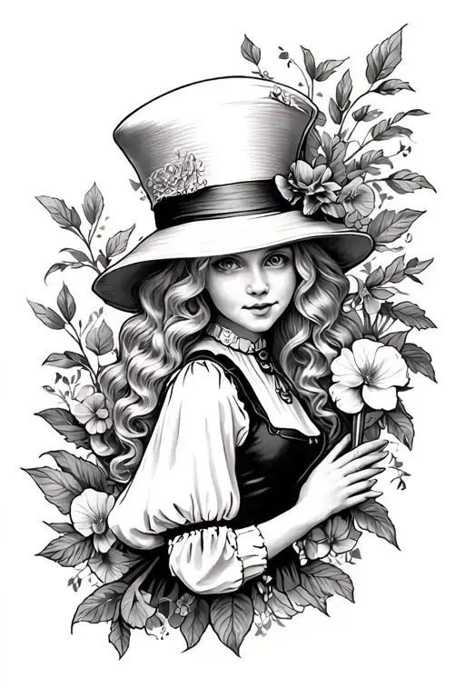 Alice in wonderland sleeve tattoo tattoo design idea