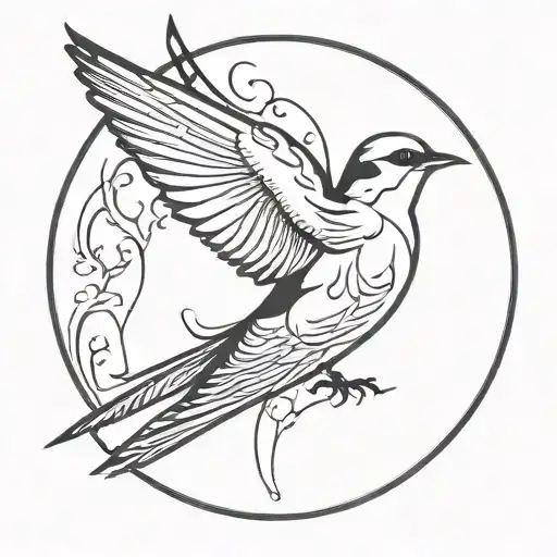 mourning swallow tattoo design idea