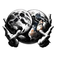Atlas Holding Moon & Earth tattoo design idea