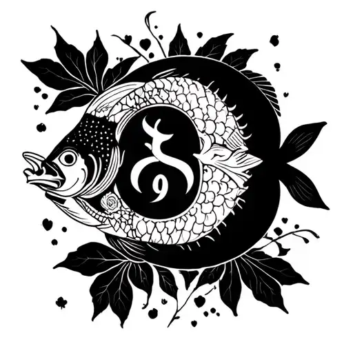 Tattoo on my hand forearm design of my zodiac sign pieces with 2 fish 69 and my passion dance and love nature vibe 420 tattoo design idea
