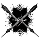 Arrows with the name Dannae tattoo design idea
