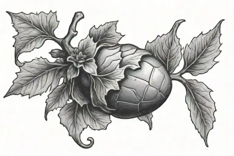 acorn sprouting tattoo design idea