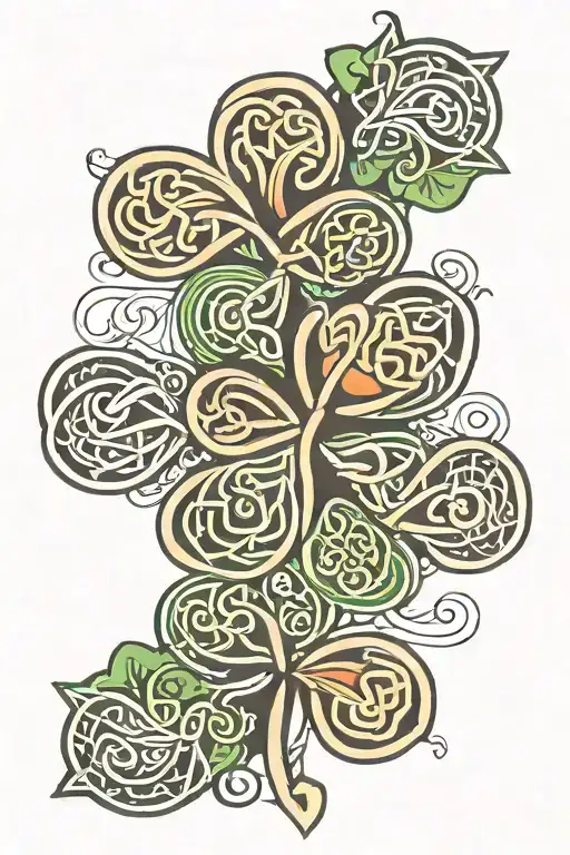 celtic knot 3 leaf clover tattoo design idea