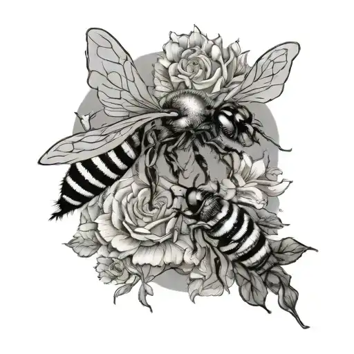 bee and my sister the angel tattoo design idea