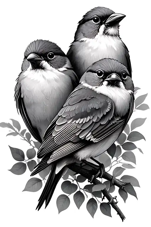 3 little birds perched dont worry about a thing tattoo design idea