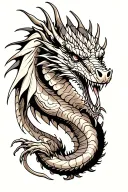 american tradtional tattoo, European dragon, tattoo design idea