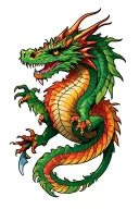 american tradtional tattoo, European dragon, tattoo design idea