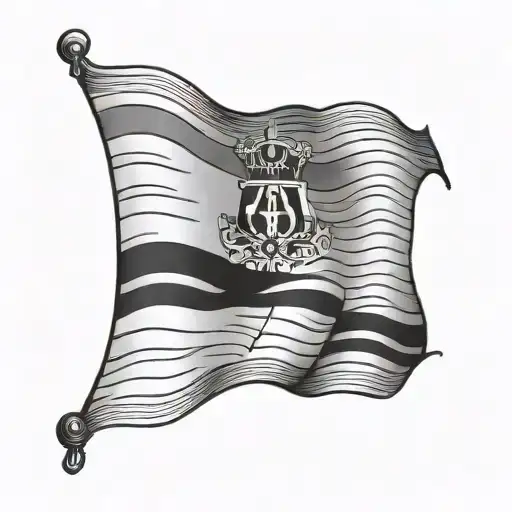 linear martinique flag + linear french flag tattoo design idea