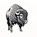 bison head profile tattoo design idea