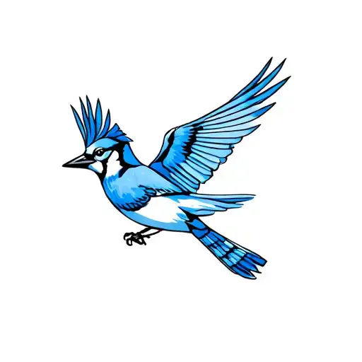 blue jay Flying Out Of Cage tattoo design idea