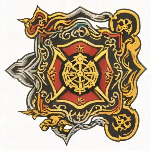 firefighter Maltese cross tattoo design idea