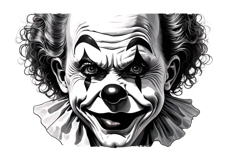 simple clown tattoo design idea