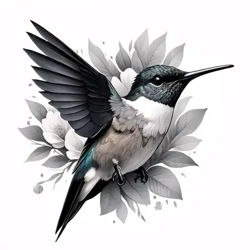 humming-bird tattoo design idea