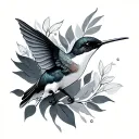 humming-bird tattoo design idea