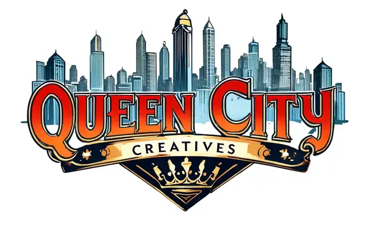 Queen City Creatives logo city scape tattoo design idea