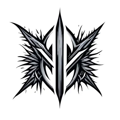 letter N and Kali linux logo combined symbol consisting tattoo design idea