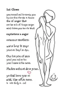 A man in love with his mother with some English texts about patience and anger and some symbols of the existence of God. tattoo design idea