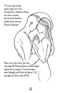 A man in love with his mother with some English texts about patience and anger and some symbols of the existence of God. tattoo design idea