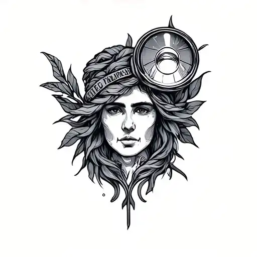 Breton style tattoo with patch and headlight tattoo design idea