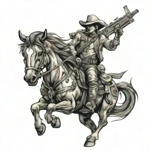 space cowboy tattoo design idea
