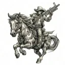 space cowboy tattoo design idea