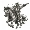 space cowboy tattoo design idea