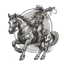 space cowboy tattoo design idea