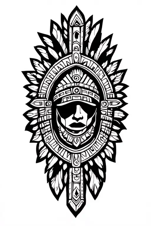 Aztec mexico culture tattoo design idea