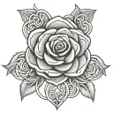 celtic rose intertwined tattoo design idea