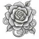 celtic rose intertwined tattoo design idea