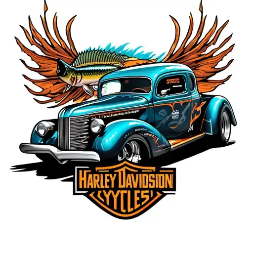 drag racing,Harley Davidson,hunting,fishing,dirt car racing tattoo design idea