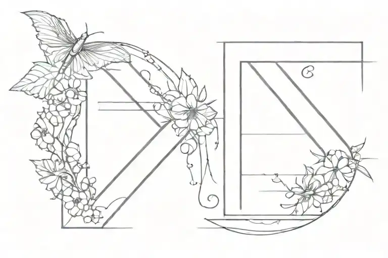 combine number 3 and letter E tattoo design idea