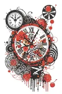 wall clock with candy tattoo design idea