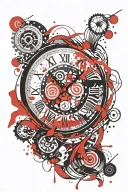 wall clock with candy tattoo design idea