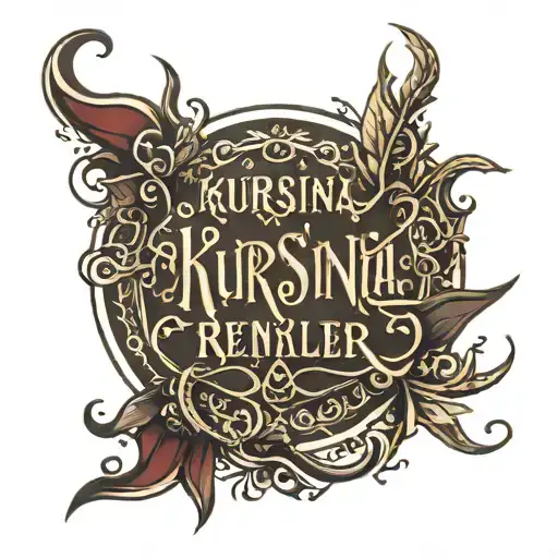 calligraphy lettering gothic "kursuni renkler" only text tattoo design idea