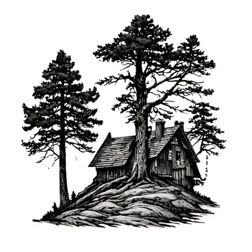 upper peninsula of michigan, forest, Tolkien, Christianity  tattoo design idea