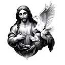 Jesus, Mary, Joseph, Dove, and St. Michael tattoo design idea