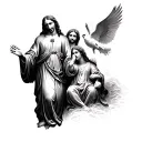 Jesus, Mary, Joseph, Dove, and St. Michael tattoo design idea