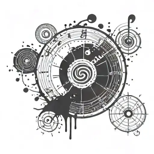 circle of fifths ink splatter tattoo design idea